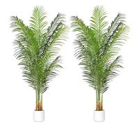 ProDeco Artificial Palm Tree for Home Decor Indoor 6Ft Large Tall Fake Plants Faux Tropical Areca Palm Silk Floor Plant in Pot Living Room Office Garden Decoration Housewarming Gift (2, 6 Feet)
