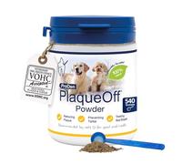 ProDen PlaqueOff 180g Powder for Dogs - 100% Organic, 18-Month Supply | VOHC Accepted, Clinically Proven, Vet Recommended, Freshens Bad Breath, Helps Reduce Plaque & Tartar, Prevents New Plaque