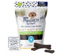 ProDen PlaqueOff 20 Mini Dental Bones for Small & Toy Dogs Tartar, Plaque, & Bad Breath Remover, Improves Overall Oral Health (Vegetable Fusion)