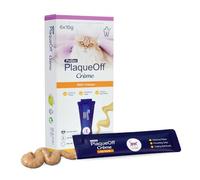 ProDen PlaqueOff Crème for Cats - Clinically Proven Dental Care, Helps Remove Plaque, Tartar, & Bad Breath - Low-Calorie Lickable Oral Care - 6 Chicken Flavour Pouches