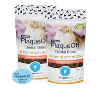 ProDen PlaqueOff Dental Bites Cat 60 g For Cats Bad Breath, Plaque, Tartar Brown (Salmon Bites - Pack of 2)