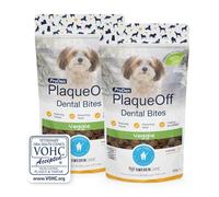 ProDen PlaqueOff Dental Bites for Dogs Tartar & Bad Breath Remover 100% Natural Teeth Cleaner and Tartar Remover - Value Pack of 2