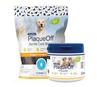 ProDen PlaqueOff Value Bundle for Dogs 420g Powder & 13 Dental Bones