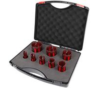 PRODIAMANT Speedmaster Professional Diamond core bits Set 8 Pieces Thin-Walled Tile Drills with M14 Holder for Angle Grinders for Dry Drilling of Tiles and Stone Ø 20, 25, 32, 35, 40, 50, 60, 68mm