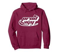 'Prodigy' Cyber Y2k Graphic Pullover Hoodie, Adult Unisex, Burgundy, X-Large