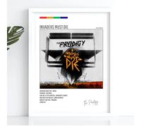 Prodigy Invaders Must Die White Tracklist Tour Concert Album Music A4 Wall Art Print - Unframed Poster Concert Festival Glossy Artwork Unique Home Décor Gift Bedroom Mancave Britpop Retro