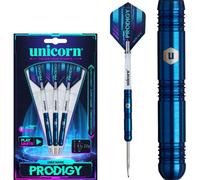 Unicorn Darts Set U-Tech | Prodigy Style 1 | 95% Tungsten Barrels with Navy Blue Titanium PVD Coating & Intricately Machined Grip Rings | Durable Ultrafly Flights | Steel Tip Volute Points | 24 g
