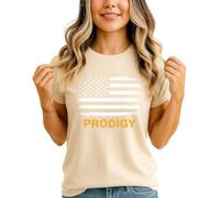 Prodigy Womens T Shirt Positive Career Job Confidence Proud USA Flag Tee Graphic Top