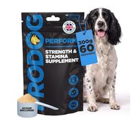 ProDog Perform Strength & Stamina Supplement for Dogs, 58% Protein 300g | 58% protein tri-blend with fish collagen, ginseng & omega-3. Vet approved, zero fillers. 60 servings, all breeds 24 wks+