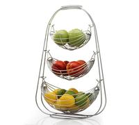 Produce Basket 3-Tier Metal Fruit Basket Bowl, Vegetable Storage for Kitchen Counter, Detachable Organizer for Bread Snack Produce Vegetables