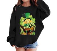 Product Category Girls Hoodies & Sweatshirts Product Title Kid's Graphic St Patricks Day Prints Sweatshirt Crewneck Long Sleeve Cute Drop Shoulder Pullover Tops (Black, 8-9 Years)