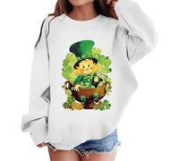 Product Category Girls Hoodies & Sweatshirts Product Title Kid's Graphic St Patricks Day Prints Sweatshirt Crewneck Long Sleeve Cute Drop Shoulder Pullover Tops (White, 3-4 Years)