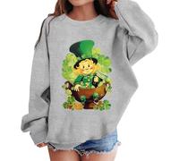 Product Category Girls Hoodies & Sweatshirts Product Title Kid's Graphic St Patricks Day Prints Sweatshirt Crewneck Long Sleeve Cute Drop Shoulder Pullover Tops (Grey, 6-7 Years)