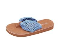 Product Category Women's Footbed Sandals - Comfortable Sandals with Barefoot Toe Post Lightweight Breathable Beach Sandals Design for Everyday Holiday, sky blue, 7 UK