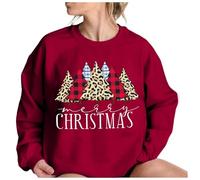 Product Category Women's Hoodless Sweatshirt - Product Title Womens Christmas Sweatshirts 2024 In The Christmas Graphic Pullover Tops Crew Neck Long Sleeve Sweater (Red, S)