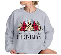 Product Category Women's Hoodless Sweatshirt - Product Title Womens Christmas Sweatshirts 2024 In The Christmas Graphic Pullover Tops Crew Neck Long Sleeve Sweater (Grey, S)