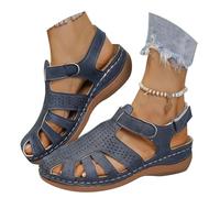 Product Category Women's Loafers - The Ultimate Comfort Paradise Padded Closed Toe Platform Sandals Orthopedic Arch Support Comfortable Slip On Sandals, blue, 8.5 UK