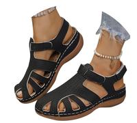 Product Category Women's Loafers - The Ultimate Comfort Paradise Padded Closed Toe Platform Sandals Orthopedic Arch Support Comfortable Slip On Sandals, black, 8 UK