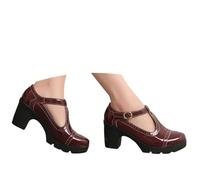 Product Category Women's Open Toe Mid Heel British Style Platform Sandals - Comfortable Everyday Shoes for Holidays, red, 10 UK