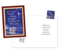 Product Concept Mfg., Inc. Names of Jesus Christmas Cards with Magnets, Isaiah 9:6 Scripture Design, Blue and Red Holiday Cards, 7x5 Inch, Set of 12 with 1.75x1.75 Inch Bonus Magnets