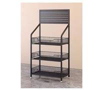 Product display rack, 3/4 /5 Tier Floor-Standing Display Stand For Convenience Store Supermarket Pharmacy，Kitchen Counter Retail Basket Shelf(Black 3 Tier,L 60CM/24IN)
