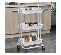 Product display rack, Fruit Vegetable Kitchen Cart, Snack Storage Holder Rolling Stand Multi-Functional Shelf for Drinks Candy Toys Small Goods(White)