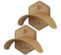 Product Elevations Hat Hooks for Wall - Solid Wooden Holder Cap Hanger - Decorative Cowboy Hat Rack for Wall - Large Curved Home Organization Cap Display Hook - Rustic Entryway Organizer (2 Pack)