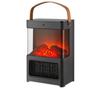 Product Giant. Portable Log Fan Heater 2000W with Fire Flame Effect, 3 Heat Settings, Adjustable Thermostat, Freestanding Portable Electric Log Wood Burner Effect - Black. Mains Powered. (Black)