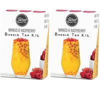 Product Image Bubble Tea Kit | Mango Powder, Raspberry Popping Boba and Paper Straw | Makes 1 Milky Bubble Tea | Vegan | by THE TEASHED (Pack of 2)