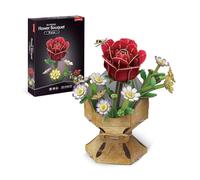 Product image University Games Rose Flower Bouquet 3D Puzzle - Press & Pop DIY Floral 3D Jigsaw with 120 Precision Pieces - Elegant Flower Puzzle Craft for Adults & Kids - Home Decor Gift