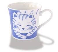Product of Gifu Japan Mino Ware Cats Mug Cup, 3.5inch, Kawaii Cute Cat Design, Japanese Ceramic Mug, Microwave/Dishwasher Safe,6.8 floz, Tora