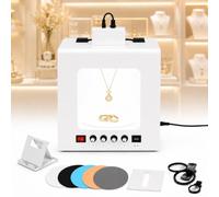 Product Photography Light Box with Electric Turntable | Load Capacity 1 Kg, Bi-Directional Rotation, Metal Frame, with Phone Holder, for Exhibition Booth Displays(T30)