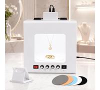Product Photography Light Box with Electric Turntable | Load Capacity 1 Kg, Bi-Directional Rotation, Metal Frame, with Phone Holder, for Exhibition Booth Displays(T20)