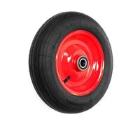 Product Pro 14" Red Pneumatic Wheel 3.50-8 with a Metal Rim for 25mm Axle Shaft