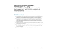 Product Regulation and Metrology Bill Explanatory Notes on Commons amendments (House of Lords) HLB 107-EN