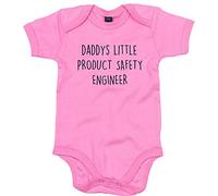 Product Safety Engineer Baby Body Suit Daddys Little Newborn Babygrow Pink with Black Print 12-18 Months