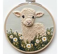 Productcaff Punch Needle Kit for Beginners Needle Punch Starter Kits with Sheep Pattern Punch Stitching Kit for Kids Adults, DIY Art Crafts, Perfect for Festival Decorations & Gifts