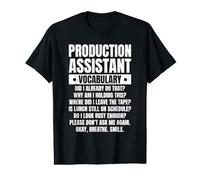 Production Assistant Funny PA Vocabulary Value Graphic T-Shirt