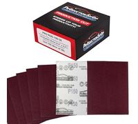 ProductionShop Premium Red 150 Grit 1/4 Sheet Size Red Sanding Sheets, Box of 30 - Hook & Loop Backing Sandpaper, Medium-Cut Abrasive - Fits Palm Sanders, Hand Sanding Blocks - Woodworking, Auto Paint