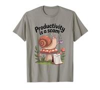 Productivity Is a Scam - Slow Living Snail for Chill Souls T-Shirt