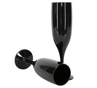 ProductPro 12 x Black Plastic Reusable Prosecco Flutes 175ml Capacity