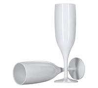 ProductPro 12 x White Plastic Reusable Prosecco Flutes 175ml Capacity