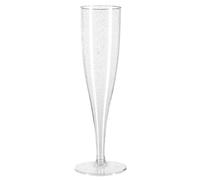 ProductPro 20 x Silver Glitter Plastic Prosecco Flutes 175ml Capacity