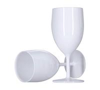 ProductPro 6 x Wine Glasses White 300ml Reusable Plastic | Dishwasher Safe