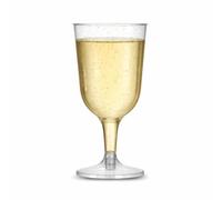 ProductPro Silver Glitter Plastic Wine Glasses 200ml 7oz (Pack of 100)