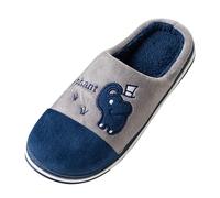 Products category Women's slipper | Product title Coupled Comfort Furry Slip-On Home Slippers for Women and Men Round Toe Warm Winter Indoor Shoes Cartoon Prints (Blue, 5)