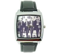 Products Just4U BTL3LW - Watch, Black Leather Strap, Black/White, Strip