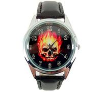 Products Just4U GHR20LW Black Leather Strap Wrist Watch
