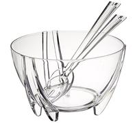 Prodyne Acrylic Salad Bowl with Servers, Clear,6 quarts