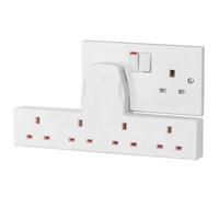 Proelec-trix Esores-4G1 4 Gang Wall Socket Converts 1 Socket into Four